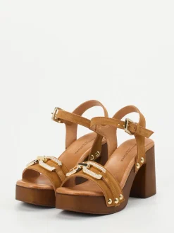 – Plateau-Sandaletten aus Veloursleder cognac-Konstantin Starke Online