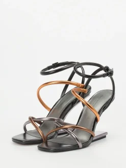 – Sandaletten aus Metallicleder color-Konstantin Starke