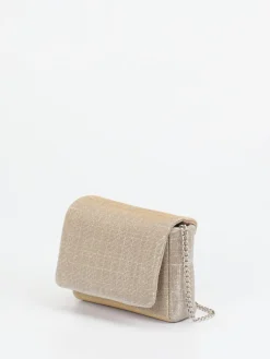 – Schultertasche aus Textil Champagner-Konstantin Starke