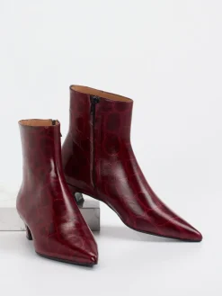 – Stiefelette aus Reptilleder Bordeaux-Konstantin Starke Discount