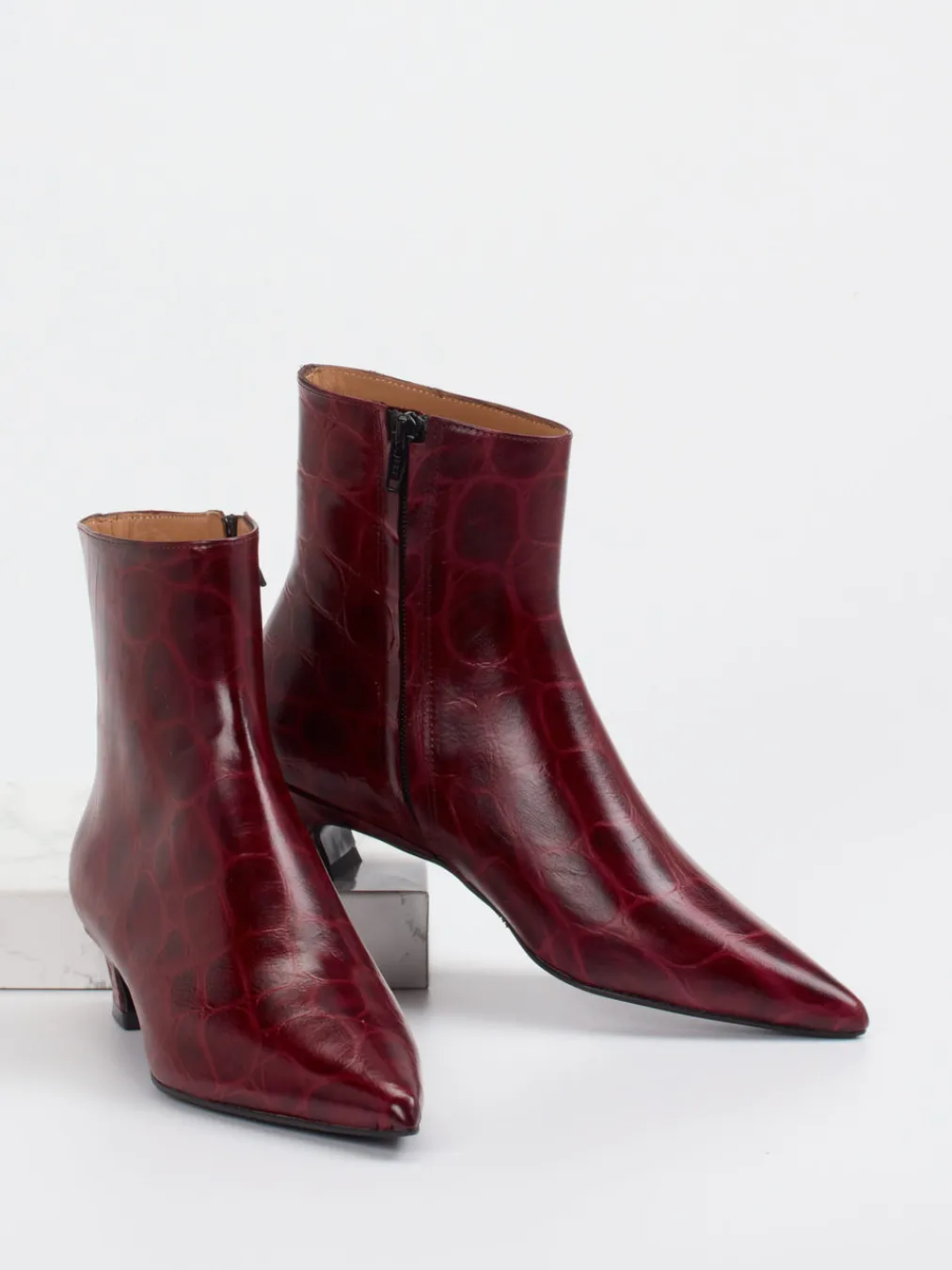 – Stiefelette aus Reptilleder Bordeaux-Konstantin Starke Discount