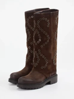 – Stiefel aus Veloursleder Dunkel-Konstantin Starke New