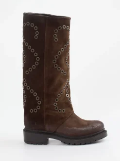 – Stiefel aus Veloursleder Dunkel-Konstantin Starke New