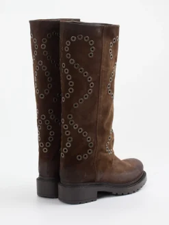 – Stiefel aus Veloursleder Dunkel-Konstantin Starke New