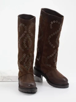 – Stiefel aus Veloursleder Dunkel-Konstantin Starke New