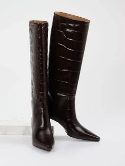 – Stiefel aus geprägtem Leder Dunkel-Konstantin Starke New