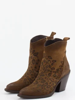 – Stiefeletten aus Veloursleder Leoprint-Konstantin Starke New