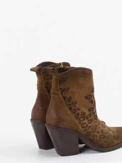 – Stiefeletten aus Veloursleder Leoprint-Konstantin Starke New