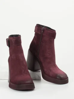 – Stiefeletten aus Veloursleder Bordeaux-Konstantin Starke Outlet