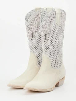 – Western-Boots aus Kalbleder cremeweiß-Konstantin Starke Discount