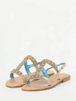 – Zehentrenner-Sandalen aus Metallicleder roségold-Konstantin Starke Discount