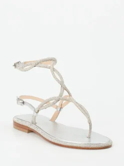– Zehentrenner-Sandalen aus Metallicleder-Konstantin Starke
