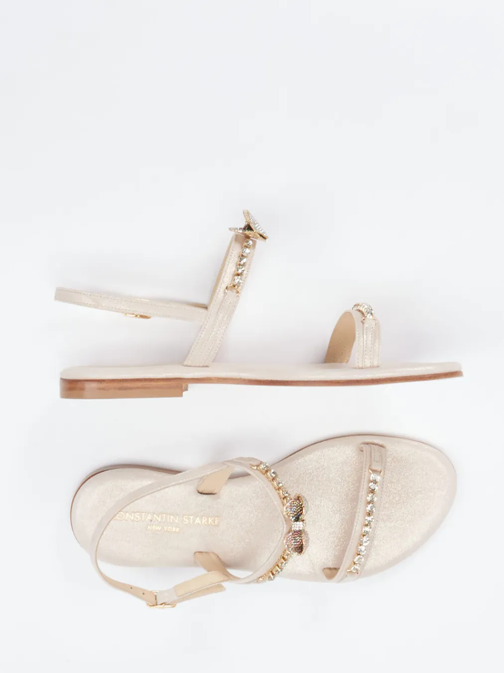 – Zehentrenner-Sandale aus Metallicleder-Konstantin Starke New