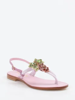 – Zehentrenner-Sandale aus Leder Flieder-Konstantin Starke New