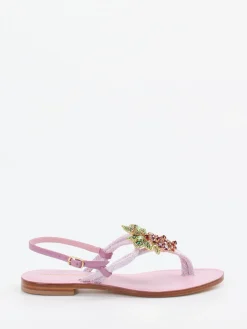 – Zehentrenner-Sandale aus Leder Flieder-Konstantin Starke New