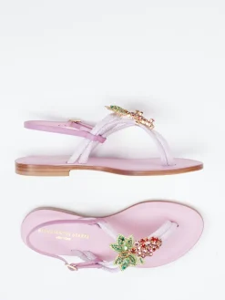 – Zehentrenner-Sandale aus Leder Flieder-Konstantin Starke New