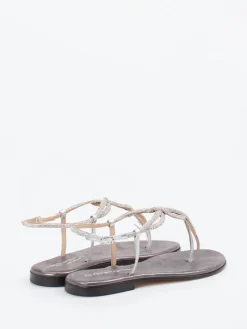 – Zehentrenner-Sandale aus Metallicleder-Konstantin Starke Outlet