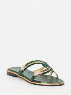 – Zehentrenner aus Metallicleder Smaragd-Konstantin Starke