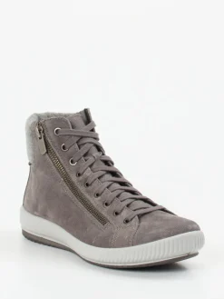 – High-Top Sneaker aus Veloursleder Taupe-Legero