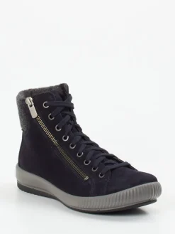 – High-Top Sneaker aus Veloursleder Dunkel-Legero Discount