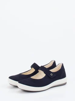 – Mary Janes aus Veloursleder in Dunkel-Legero New