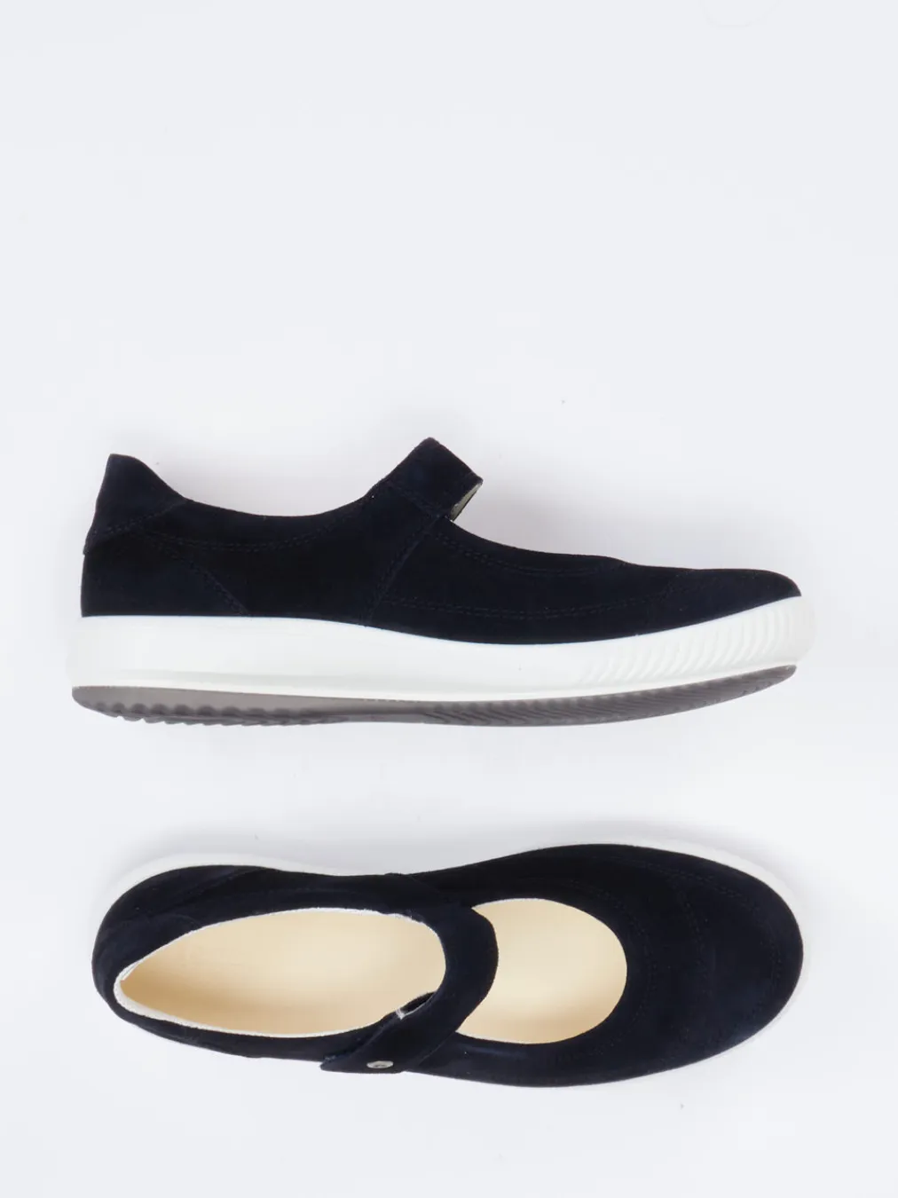 – Mary Janes aus Veloursleder in Dunkel-Legero New