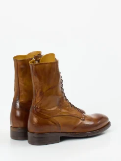 – Schnürstiefeletten aus Büffelleder cognac-Lemargo Sale