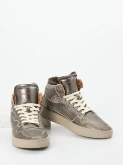 – Sneaker aus Metallicleder Bronzebraun-Lemargo Online