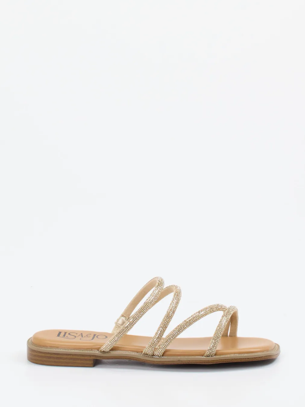 Lisa&Jo – Riemchensandale aus Metallic mit Strassbesatz-Lisau0026Jo