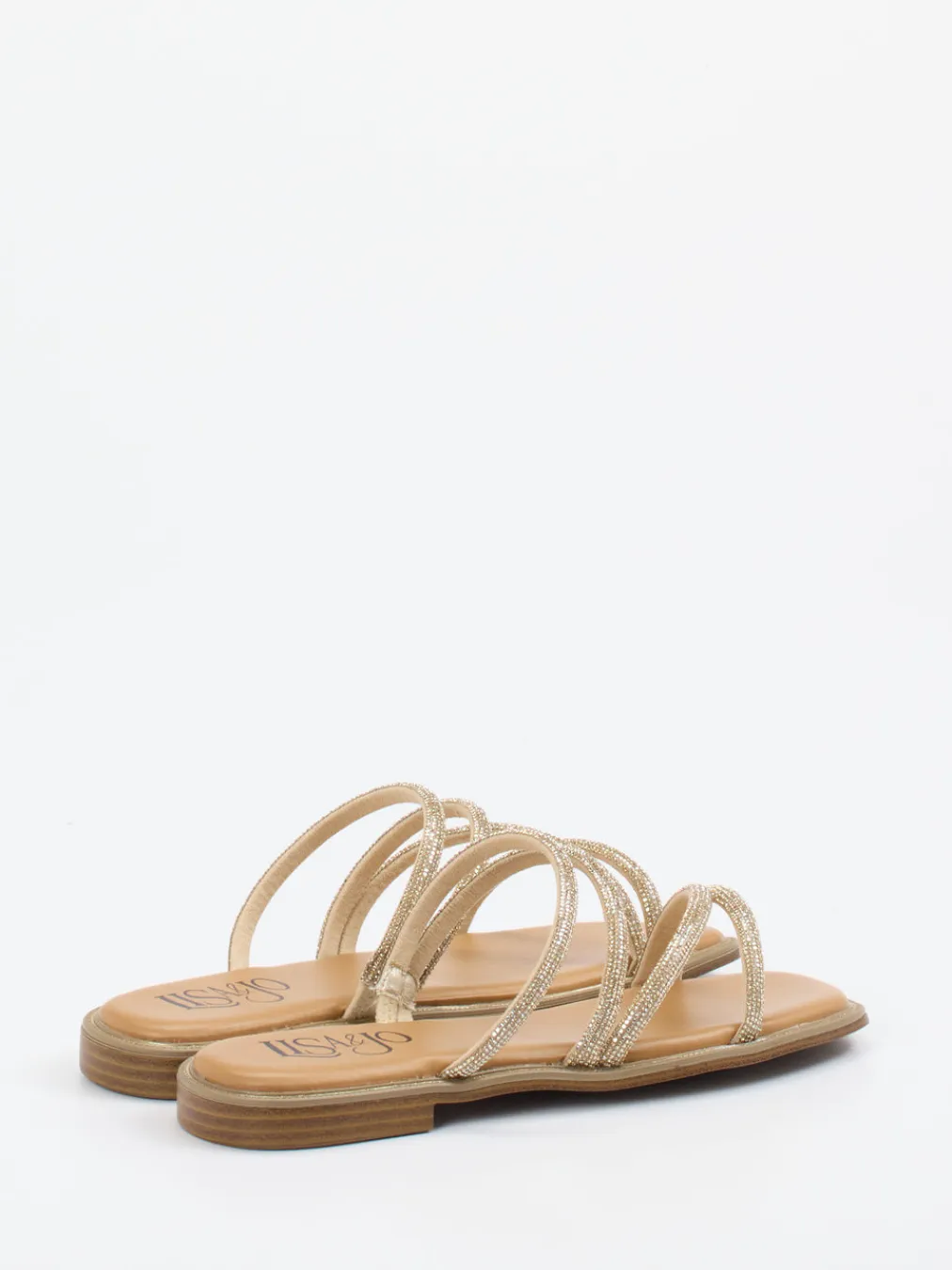 Lisa&Jo – Riemchensandale aus Metallic mit Strassbesatz-Lisau0026Jo