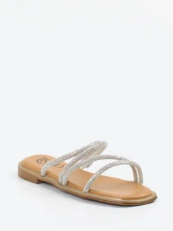 Lisa&Jo – Zehensandalen aus Metallic mit Strass-Lisau0026Jo Online