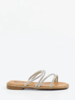 Lisa&Jo – Zehensandalen aus Metallic mit Strass-Lisau0026Jo Online