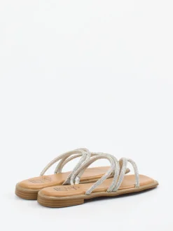 Lisa&Jo – Zehensandalen aus Metallic mit Strass-Lisau0026Jo Online