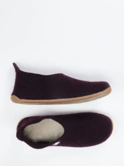 – Filzhausschuh aus Wollfilz Dunkelpflaume-Living Kitzbühel Clearance