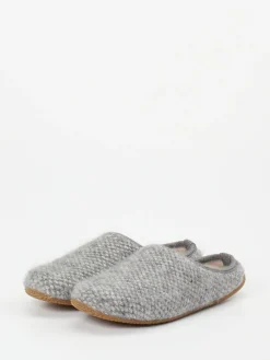 – Filzpantoffeln aus Wollfilz hellgrau-Living Kitzbühel Online