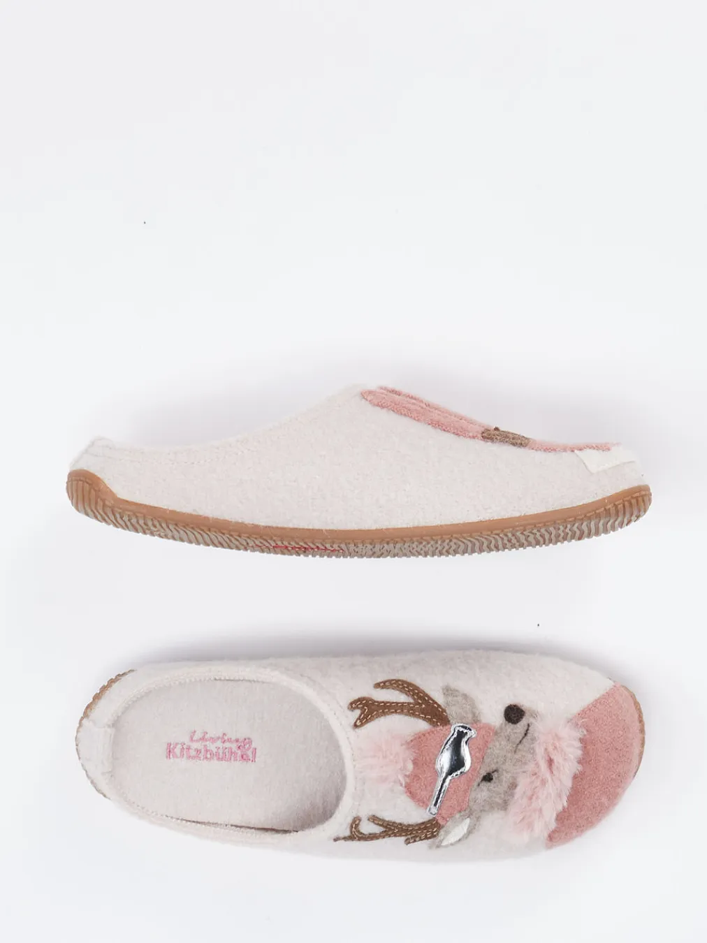 – Pantoffeln aus Wolle mit Rentiermotiv-Living Kitzbühel Clearance