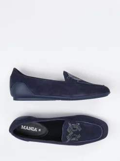– Loafer aus Veloursleder mit Strassbesatz-Mania Sale