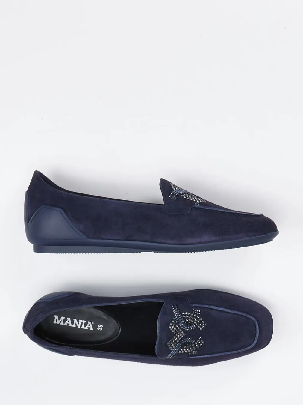 – Loafer aus Veloursleder mit Strassbesatz-Mania Sale