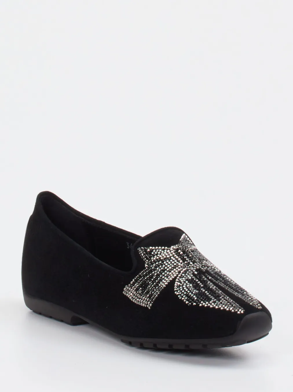 – Loafer aus Veloursleder mit Strass-Schleife-Mania Sale