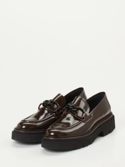– Chunky Loafer aus Hochglanzleder Dunkel-Mannori Outlet