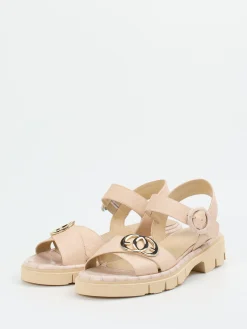 – Chunky-Sandalen aus Kalbleder in Beige-Mannori Hot