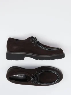 – Derby-Schnürschuh aus Veloursleder-Mannori Outlet