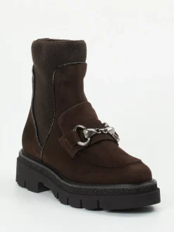 – Stiefelette aus Veloursleder Dunkel-Mannori Discount