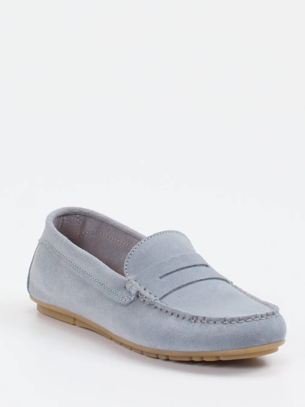 – Mokassin aus Veloursleder in Hellgrau-Marc O'Polo New