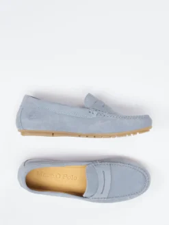 – Mokassin aus Veloursleder in Hellgrau-Marc O'Polo New