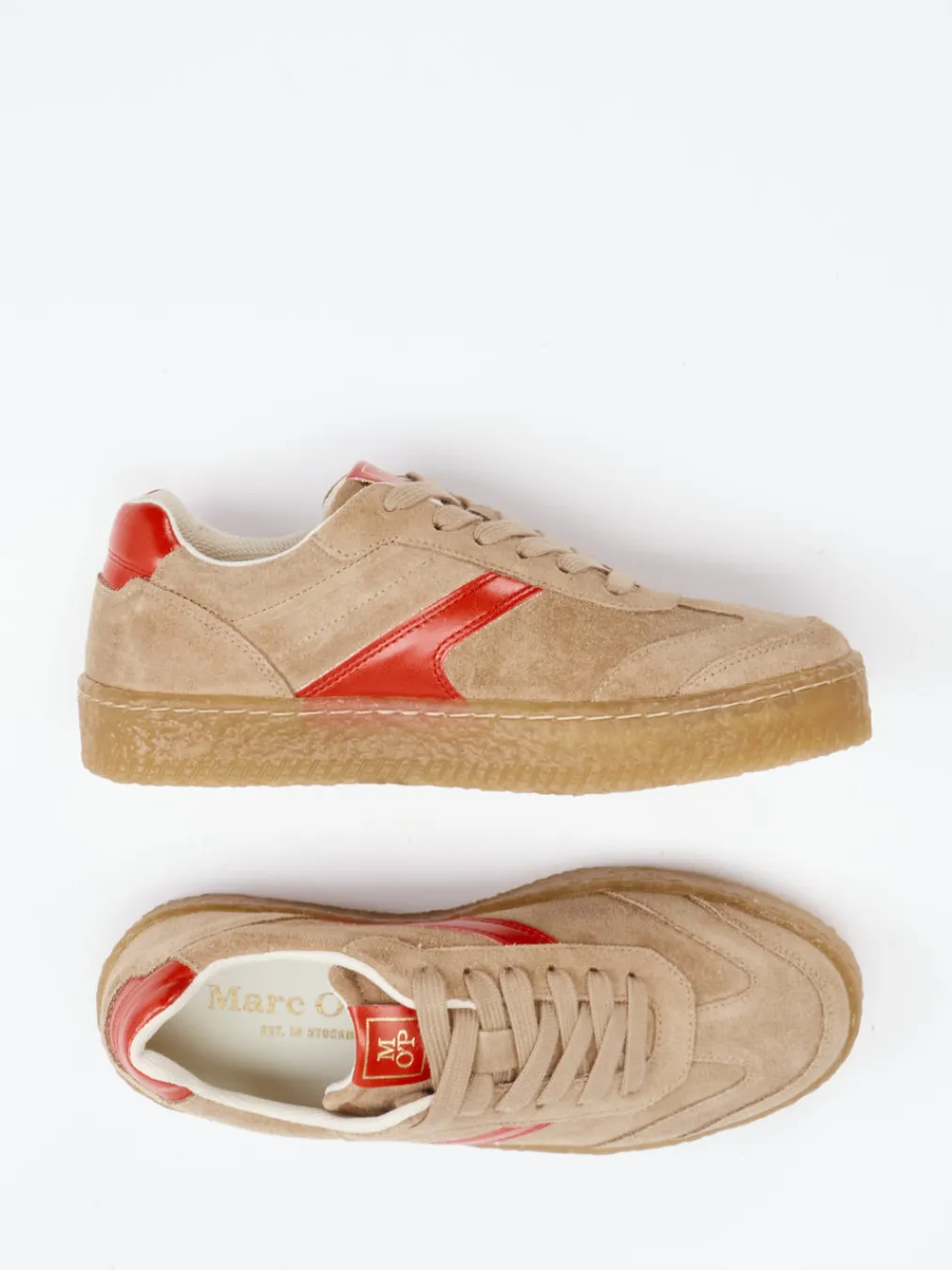 – Retro-Sneaker aus Veloursleder Beige-Marc O'Polo Online
