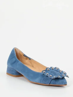 – Ballerinas aus Veloursleder in Jeans-Maripé Sale