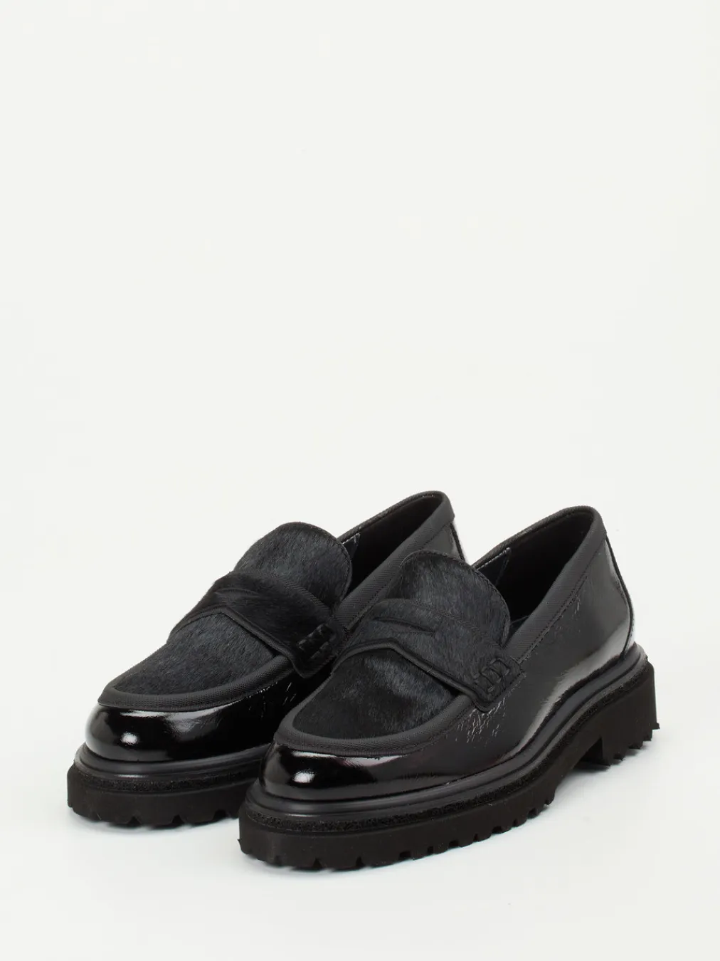 – Loafer aus Lackleder mit Ponyfell-Optik-Maripé Discount