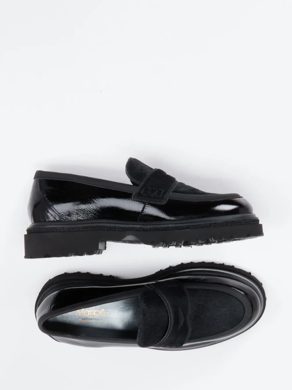 – Loafer aus Lackleder mit Ponyfell-Optik-Maripé Discount