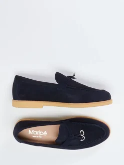 – Loafer aus Veloursleder Dunkel-Maripé Outlet